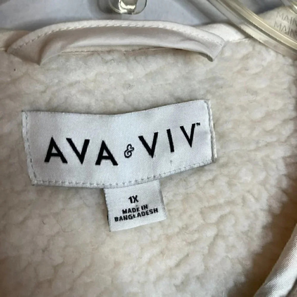 Ava & Viv off white sherpa teddy jacket - Picture 3 of 5
